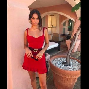 Reformation lipstick red Christine mini dress